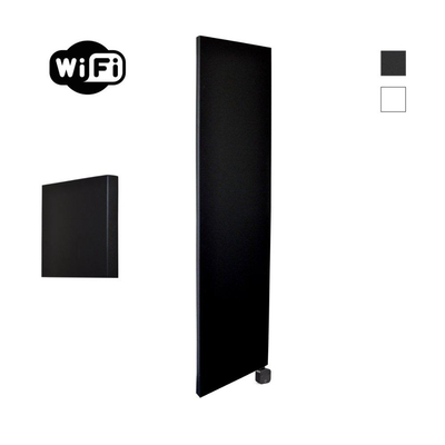 Sanicare HPW Denso Elektrische Radiator - 180x40cm - 948W - wifi - thermostaat - zwart - rechtsonder - mat zwart