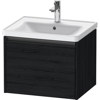 Duravit Ketho.2 Wastafelonderbouwkast - met 1 lade - 58.4x45.5x44cm - met greep antraciet - eiken zwart mat