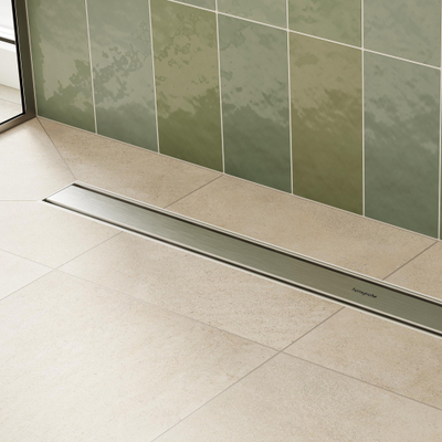 Hansgrohe RainDrain Compact Douchegoot - 80cm - vlakke installatie - brushed stainless steel