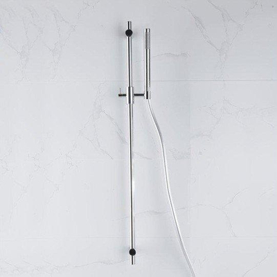 FortiFura Calvi Ensemble de douche avec barre curseur - douchette stylo - flexible lisse - Chrome