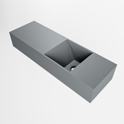 Mondiaz TYNE Fontein - 70x23x12cm - wasbak Rechts - zonder kraangaten - solid surface - Plata
