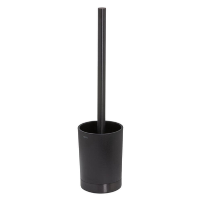 Tiger Tune Toiletborstel met houder vrijstaand Zwart metaal geborsteld / Zwart 9.1x37.9x9.1cm