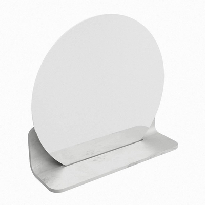 Mondiaz SPOT miroir – Ø 40 cm – avec tablette – Opalo (marbre blanc)