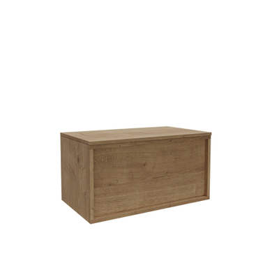 Saniclass Holz Frame Meuble de salle de bain - 80x45x40cm - plan de toilette - sans trous de robinet - 1 tiroirs - Chêne Natural