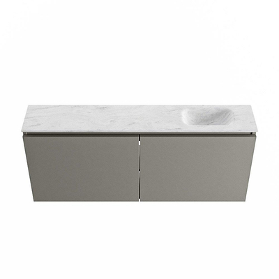 MONDIAZ TURE-DLUX 120cm toiletmeubel Smoke. EDEN wastafel Opalo positie rechts. Met 1 kraangat.