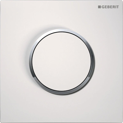 Geberit type 10 plaque de commande pour urinoir - pneumatique - bouton rond - blanc/chrome brillant