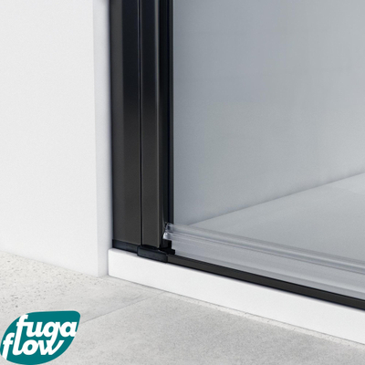 FugaFlow Efficiente Vetro 6211 Porte de douche 90x200cm Verre de sécurité anti-calcaire Profilé Noir mat