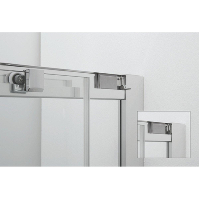 Crosswater Clear 6 klapschuifdeur 100x195cm zilver profiel helder glas