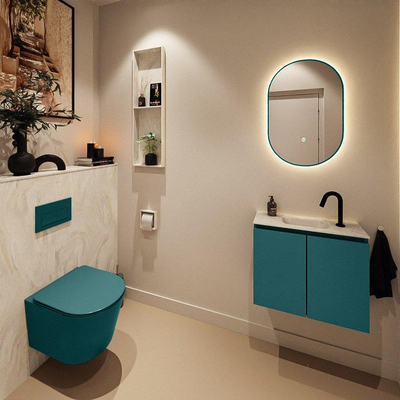 MONDIAZ TURE-DLUX 60cm toiletmeubel Smag. EDEN wastafel Ostra positie midden. Met 1 kraangat.
