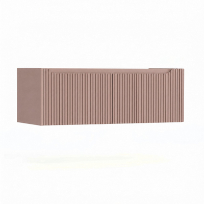 H&R Badmeubelen Juice Wastafelonderkast - 120x45x40cm - rechterhoek afgerond - 3D-front - 2 lades - geïntegreerde greep - strawberry