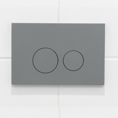 QeramiQ Push Plaque de commande- pour réservoir encastré Geberit UP320 - double chasse - boutons ronds - plastique gris clair