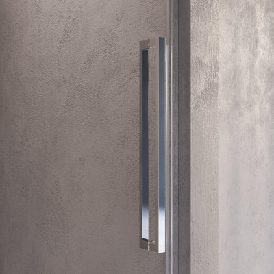 BRAUER Cosmic Porte de niche - 90x200 - pivotante - transparent - verre réversible incl. revêtement en verre - chrome