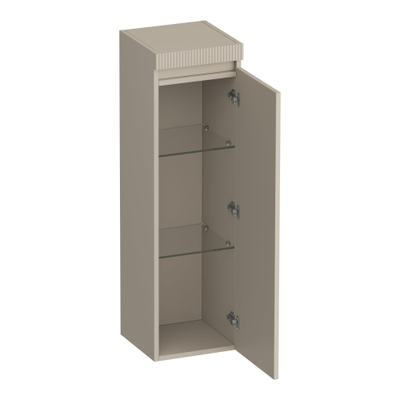 BRAUER Joy Wavy Armoire haute - 120x35x35cm - 1 porte - ouverture à droite - sans poignée - beige mat