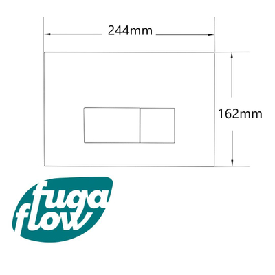 FugaFlow Efficiente Press Bedieningsplaat - bedieningspaneel voor Geberit UP320 inbouwreservoir - dualflush - rechthoekige knoppen - kunststof zwart mat