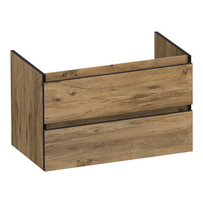 BRAUER Joy Edge wastafelonderkast 80 2 softclose lades - greeploos - 1 sifon uitsparing - Chateau