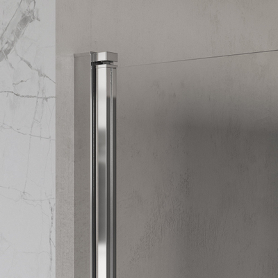 BRAUER Cosmic Porte de niche - 90x200 - pivotante - transparent - verre réversible incl. revêtement en verre - chrome