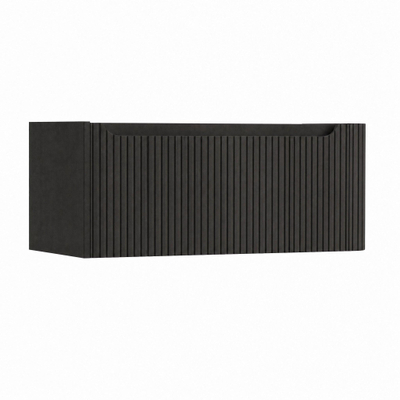 H&R Badmeubelen Juice Wastafelonderkast - 100x45x40cm - rechterhoek afgerond - 3D-front - 1 lade - geïntegreerde greep - basalt