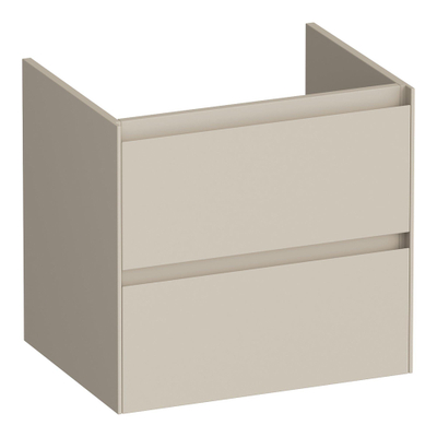 BRAUER Inspire wastafelonderkast 60 2 softclose lades - greeploos - 1 sifon uitsparing - mat beige