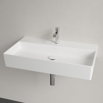 Villeroy & Boch Memento 2.0 lavabo - dessous rectifié 80x47cm - sans trop-plein 1 trou de robinet blanc