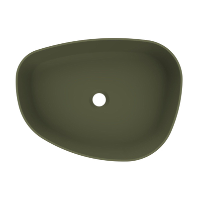 Arcqua Rocker vasque à poser - 50x37x13cm - organique - cast marble - vert mat