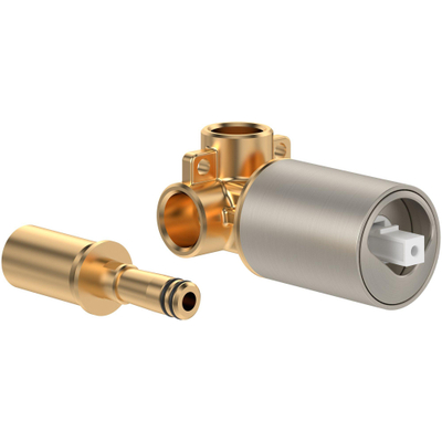 Villeroy & Boch Loop & Friends Bloc d'encastrement universel pour mitigeur encastré monocommande - pour montage mural Rond - Nickel brossé mat (inox)