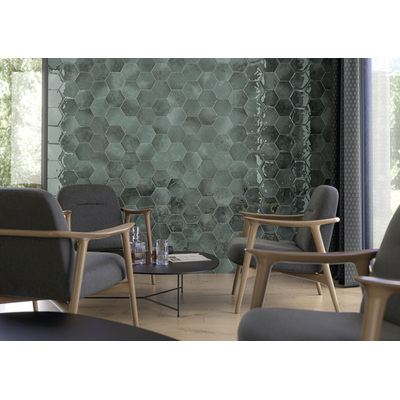 SAMPLE Cifre Cerámica Hexagon Moon carrelage mural - Green (vert)