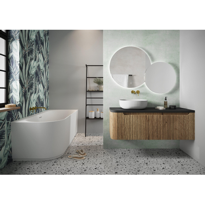 H&R Badmeubelen Duet-R spiegel – organisch – 112x90 cm – indirecte LED rondom – spiegelverwarming – Zilver