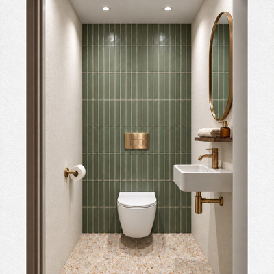 Adema Salina 2.0 Toiletset - 48.5x36x32cm - diepspoel - spoelrandloos - QeramiQ inbouwreservoir - softclose - quickrelease - toiletzitting - koperen metalen bedieningsplaat - rechthoekige knoppen - wit
