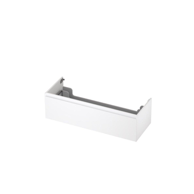 INK Wastafelonderkast - 120x45x35cm - 1 lade - greeploos - MDF lak - Mat wit