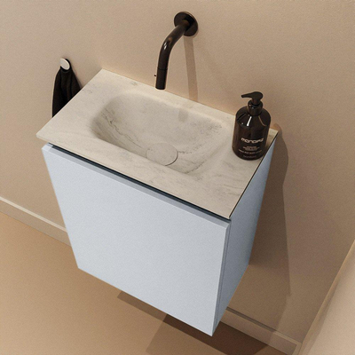 MONDIAZ TURE-DLUX 40cm toiletmeubel Clay. EDEN wastafel Opalo positie midden. Zonder kraangat.