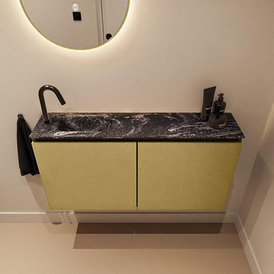 MONDIAZ TURE-DLUX Meuble WC 100 cm Oro. EDEN lavabo Lava position gauche. Avec 1 trou de robinet.