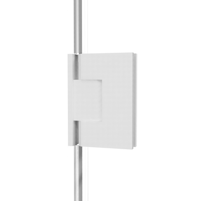 FugaFlow Eccelente Vetro Douchecabine - 80x80x200cm - scharnieren - deurgreep - stabilisatiestang - helder geribbeld - veiligheidsglas - Mat wit