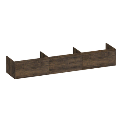 BRAUER Embrace meuble sous-lavabo - 219,8x35x45,5cm - avec 3 tiroirs à fermeture douce - sans poignées - 0 découpes pour siphon - Brut