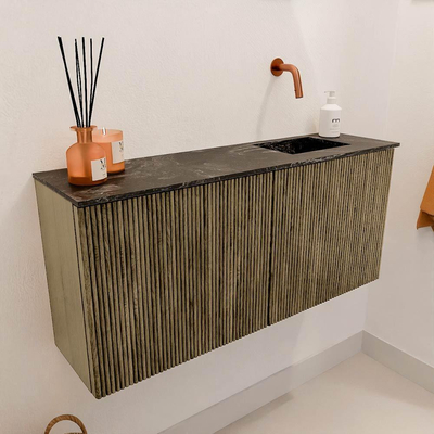 Mondiaz JOYA-DLUX 90cm toiletmeubel - kleur Dusk - Wastafel FAYE positie Rechts Zonder kraangat kleur Lava.