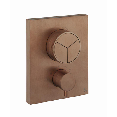 Robinet de douche Crosswater Crossbox - thermostatique - adapté pour 3 fonctions - push - bronze brossé
