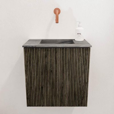 Mondiaz JOYA-DLUX 40cm toiletmeubel - kleur Shadow - Wastafel FAYE positie Midden Zonder kraangat kleur Sombra.