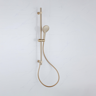 FugaFlow Eccelente Sobrado Barre de coulissement - 90cm - avec coude de raccord mural intégré - Laiton brossé