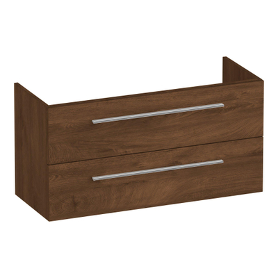 BRAUER Trust wastafelonderkast ondiep 100 excl. opbouwgrepen 2 softclose lades en 1 sifon uitsparing - Forest Cacao