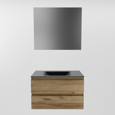 Mondiaz Aivy badmeubelset - 80x45x50cm - 0 kraangaten - 1 wasbak urban Solid surface - Midden - 2 lades - Met spiegel - Melamine Chai