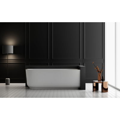 ZEZA Pure half vrijstaand hoekbad - rechts - 170x80x58cm - acryl - mat wit OUTLETSTORE
