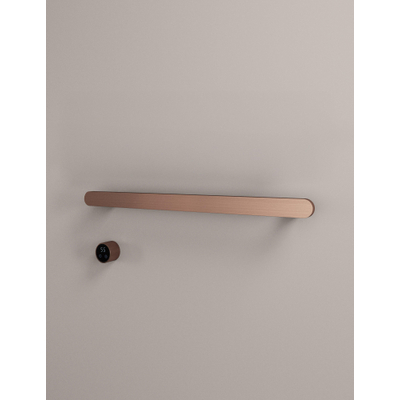 Hotbath &MORE Handdoekradiator - 80x19cm - vierkant - 1 stangen - horizontaal - met schakelaar - geborsteld koper PVD