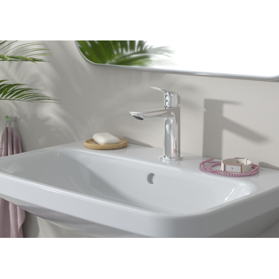 Hansgrohe Logis Fine - 1 greeps wastafelkraan - 100 met afvoerplug - mat zwart