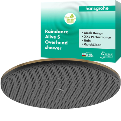 Hansgrohe Raindance alive pomme de douche 300 1 jet EcoSmart+ Bronze brossé (bronze)