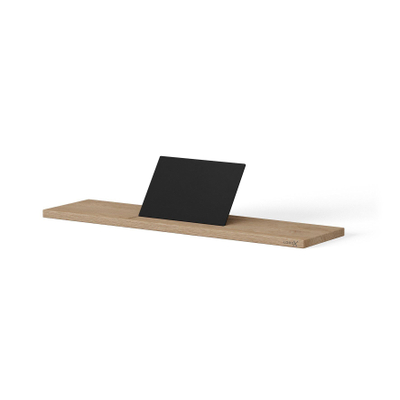 Looox Wood collection tablette de bain 88cm avec support noir mat chêne noir mat