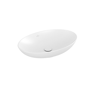 Villeroy & Boch Loop & Friends opzetwastafel - 62x42cm - zonder kraangat - met overloop CeramicPlus - Stone White (mat wit)