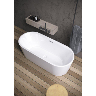 Riho Modesty baignoire autoportante - 170x76cm - acrylique blanc brillant