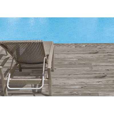 EnergieKer Dalle de terrasse Padouk Grey 30x120x2cm Rectifié Aspect bois Mat Gris