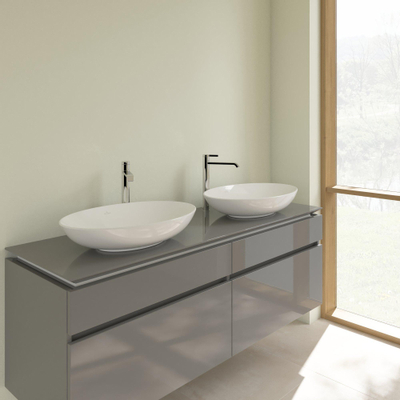 Villeroy & Boch Loop & Friends opzetwastafel - 62x42cm - zonder kraangat - met overloop - White Alpine (glans wit)