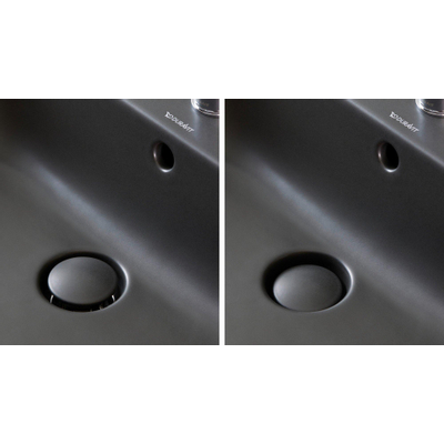 Duravit happyd 2 plus lavabo à poser avec trou pour robinet et trop-plein 60x46cm avec robinet poussoir céramique m. wg mat anthracite