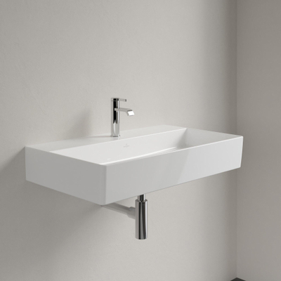 Villeroy & Boch Memento 2.0 lavabo - dessous rectifié 80x47cm - sans trop-plein 1 trou de robinet blanc